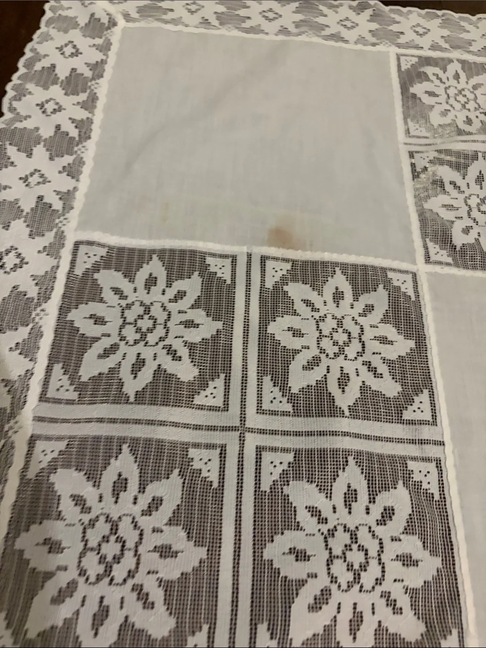 White Lace Square Tablecloth - Classic Home Dining 41 x 41 inches